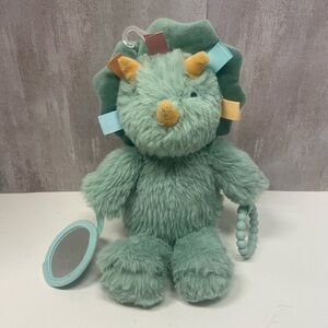 Cloud Island Green Triceratops Dinosaur Soft Plush Clip On Baby Toy